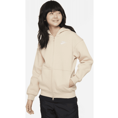 Nike Hettegensere Nike Sportswear Club Fleece Older Kids' Girls' Oversized Full-Zip Hoodie Brown