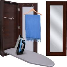 Clothing Care Ivation wall-mounted ironing board, & ironing board cover w/ mirror