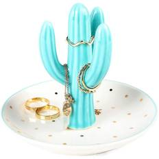 Okuna Outpost Cactus Ceramic Ring Holder, Jewelry Dish 4.6 x 3.9 Inches