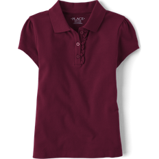 The Children's Place Girl's Uniform Ruffle Pique Polo - Rubine (2044391-054)