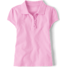 The Children's Place Girl's Uniform Ruffle Pique Polo - Sparklpink (2044391-1060)