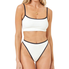 L*Space Ribbed Adalyn Bikini Top - Cream/Black