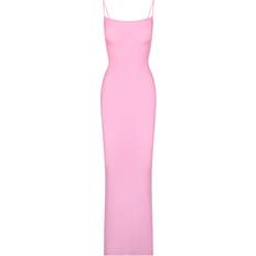 Skims Soft Lounge Rib Long Slip Dress in Pink
