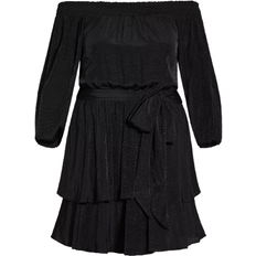 City Chic Cute Frills Dress - Black