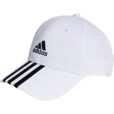 Adidas 3-Stripes Cotton Twill Baseball Cap - White/Black