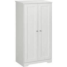 Basicwise Kitchen Pantry Storage Cabinet with Doors and Shelves White