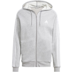 Adidas Herre - Hettegensere Adidas Essentials Fleece 3-stripes Full-zip Hoodie - Medium Grey Heather
