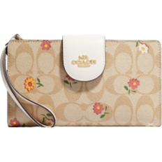 Coach Phone Wallet In Signature Canvas With Nostalgic Ditsy Print - Gold/Light Khaki Multi