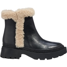 Coach Chelsea Boots Coach Jane Leather and Shearling Chelsea Boots - Black