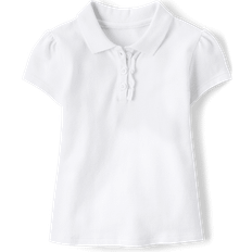 The Children's Place Toddler Girl's Uniform Ruffle Pique Polo - White ( 2043572-10)