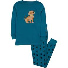 Leveret Kid's Dog Paw Pajama Set 2-piece - Blue