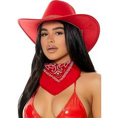 Felt Red Cowgirl Hat for Women & Men, Costume Accessories, 14.8 x 10.6 x  5.9