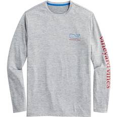 Vineyard Vines Whale Logo Long-Sleeve Harbor Performance Tee - Grey Heather