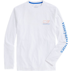 Vineyard Vines Whale Logo Long-Sleeve Harbor Performance Tee - White Cap