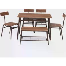 Stainless Steel Dining Sets JOMEED Industrial Style Dining Set 43.1x30" 6