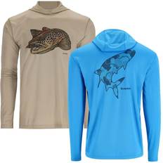 Simms Men's Tech Artist Series Hoodie Stone/Brown Trout