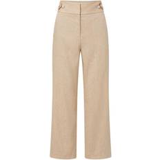 Gold - Women Pants Veronica Beard Aubrie Linen Pant - Khaki Melange