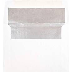 White Shipping, Packing & Mailing Supplies Jam Paper A6 Foil Lined Invitation Envelopes 4 3/4 x 6 1/2 White with Silver Foil 25/Pack