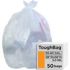 61 in. W x 68 in. H 95 Gal. - 96 Gal. 1.2 mil Black Trash Bags or Rolls  (50-Case)