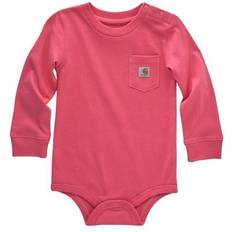Long Sleeves Bodysuits Children's Clothing Carhartt Kid's Long-Sleeve Pocket Bodysuit - Pink Rose