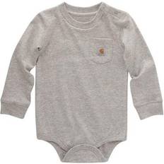 Carhartt Long-Sleeve Pocket Bodysuit for Babies Grey Heather Months