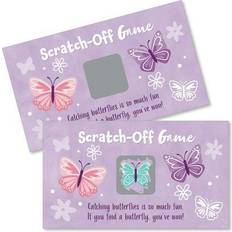 Big Dot of Happiness Beautiful butterfly baby shower birthday party game scratch cards 22 ct