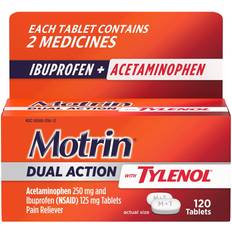 Ibuprofen Medicines Motrin dual action with tylenol pain reliever