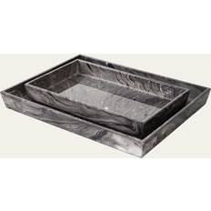 Micco Trays, Set of 2 BLACK MARBLE