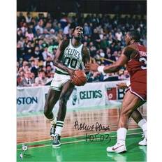 Sports Fan Products "Robert Parish Boston Celtics Autographed 16" x 20" Going Up in White Jersey Photograph with "HOF 03" Inscription"