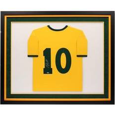 Sports Fan Products Pele Yellow Brazil National Team Framed Autographed Jersey