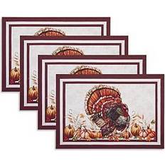 Polyester Place Mats Elrene Home Fashions Autumn Heritage Turkey Engineered Place Mat Brown