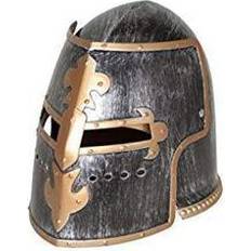 Fighting Headgear Silver Knight Armor Crusader Helmet Mask Medieval Adult Costume