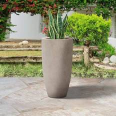 Large concrete flower pots 24 H Tall Concrete planter, Large Plant pot, Modern Tapered Flower pot