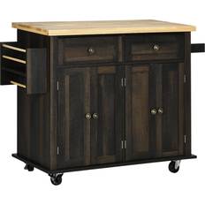 Rolling kitchen island Homcom Kitchen Island on Wheels, Rolling Cart Trolley Table