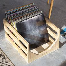 Interior Details Crosley Get Organized Natural Record Crate Storage Box