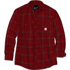 Carhartt M - Men Shirts Carhartt Loose-Fit Midweight Chambray Long-Sleeve Plaid Shirt for Men Dark Barn Red