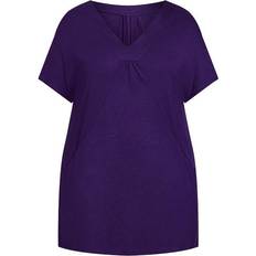 Avenue Pocket Pleat Tunic Top - Violet