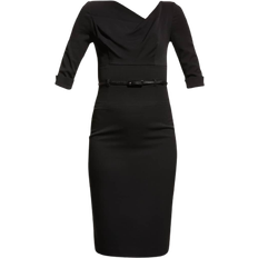 Black Halo Classic 3/4 Sleeve Jackie O Sheath Dress - Black