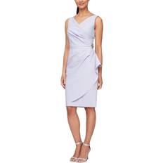 Alex Evenings Short Side Ruched Compression Dress - Lavender