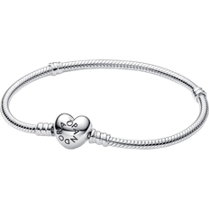 Schmuck Pandora Moments Heart Clasp Snake Chain Bracelet - Silver