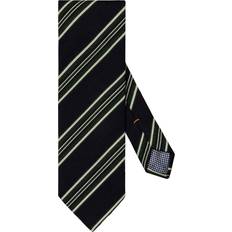 Baumwolle Krawatten Eton Navy Blue Regimental Striped Cottonwool Tie Slips Bomuld hos Magasin Blå