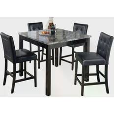 Black - Footrest Tables Ashley Maysville Dining Set 42x42" 5