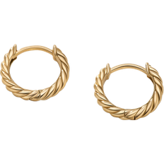 David Yurman Sculpted Cable Huggie Hoop Earrings - Gold