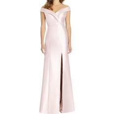 Alfred Sung Off-the-Shoulder Cuff Trumpet Gown - Blush