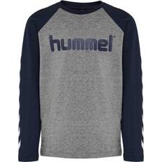 Grå Overdeler Hummel Boy's T-shirt L/S - Black Iris (213853-1009)