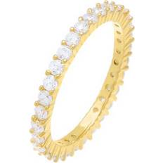 Adina Eden Thin Eternity Band - Gold/Transparent