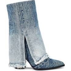 Block Heel High Boots Steve Madden Livvy - Denim Fabric