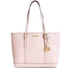 Pink Totes & Shopping Bags Michael Kors Jet Set Travel Large Saffiano Leather - Powder Blush