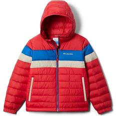 Columbia Boy's Tumble Rock Down Hooded Jacket - Mountain Red/Bright Indigo/Ancient Fossil