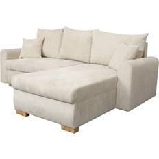 Weiß Möbel Poco Funktionsecke Beige Sofa 224cm 3-Sitzer